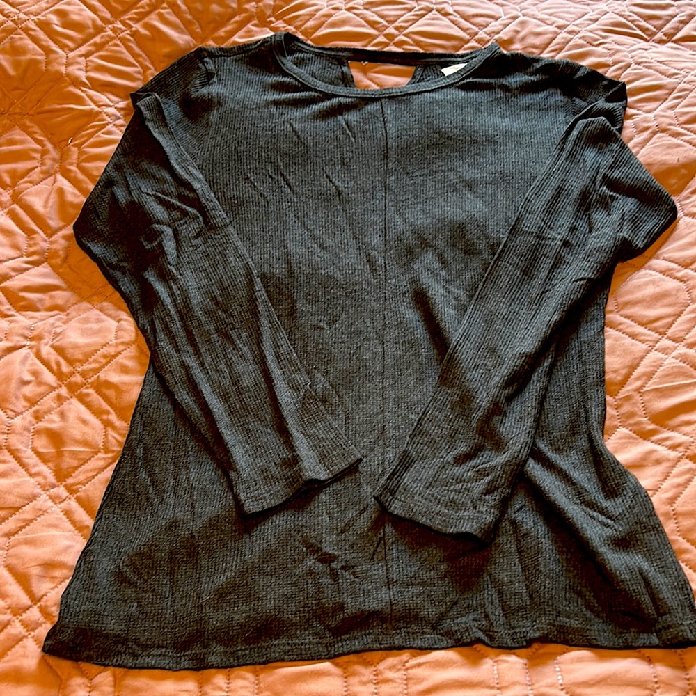 NWOT Lou & Grey Thermal Long Knit Top -Gray, Size M